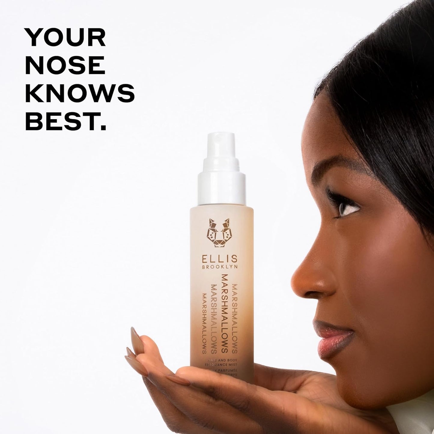 Ellis Brooklyn MARSHMALLOWS Hair And Body Fragrance Mist - Gourmand Perfume Mist with Marshmallow, Caramel Accord, & Milky Musks, Vegan Perfume Made In The USA, 50ml 1.7 Fl Oz