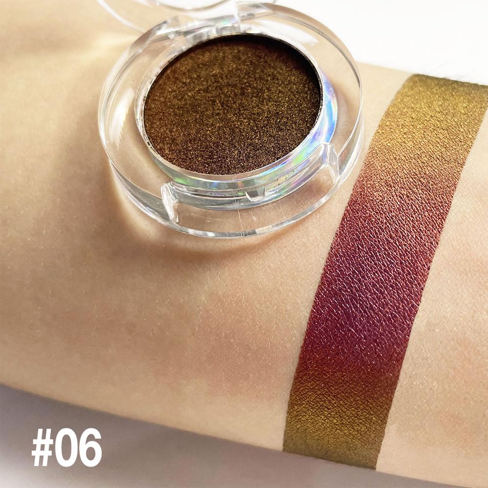 evpct Wine Red Gold Shimmer Glitter Sparkle Chameleon Duo Chrome Multichrome Gothic Iridescent festival Eyeshadow Palette, Single Eye Shadow Palette Makeup for Older Women, Glitter Eyeshadow Stick