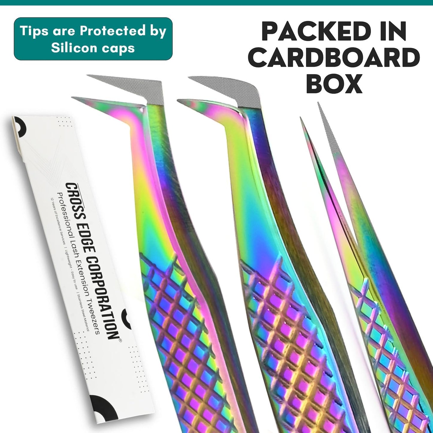 Fiber Tip Lash Tweezers Eyelash Extension Tweezers for Lash Extensions Precision Boot Volume Eye lash Extensions Tweezers Japanese Steel Isolation Tweezer fiber grip tweezers (3pcs)