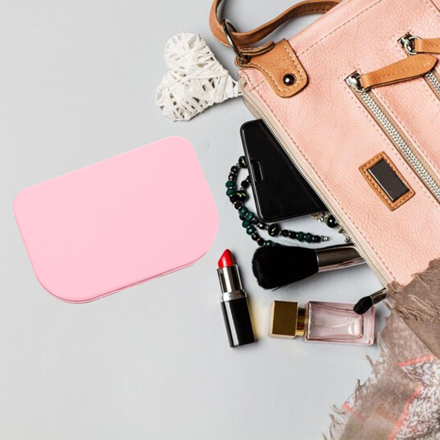 Eyelash Storage Case, 3 Layer Lash Case Makeup Storage Box with Makeup Mirror Empty Travel Cases Cosmetic Organizer Box Fake Eyelash Container Lash Packaging (Pink)