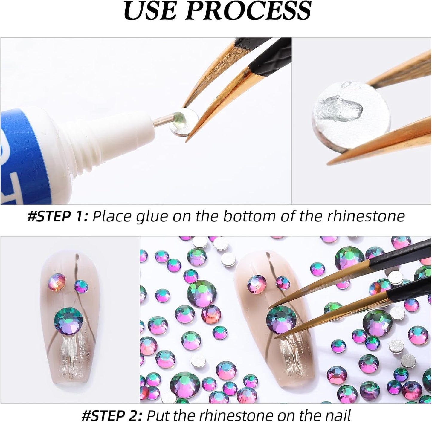 Green Volcano Flatback Rhinestones, Glass Rhinestones for Nail Art and Craft, Glue Fix, Loose Crystal Gemstones(Green Volcano, SS16, 1440pcs, 3.8-4.0mm)