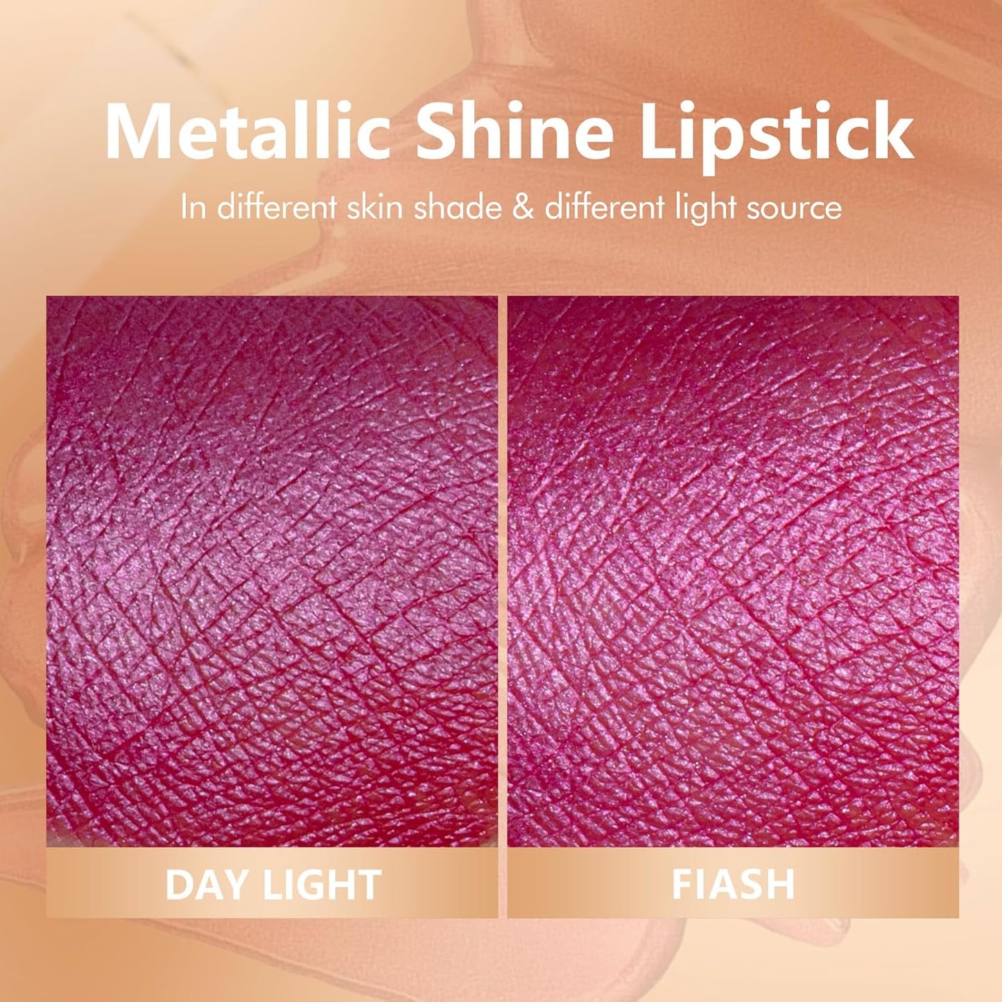 MAKI YIKA Metallic Lipstick - Long Lasting Hot Pink Lipstick for Women, High Shine No Smudge Transferproof Full-Coverage Lip Gloss (BR02 Metal Barbie)