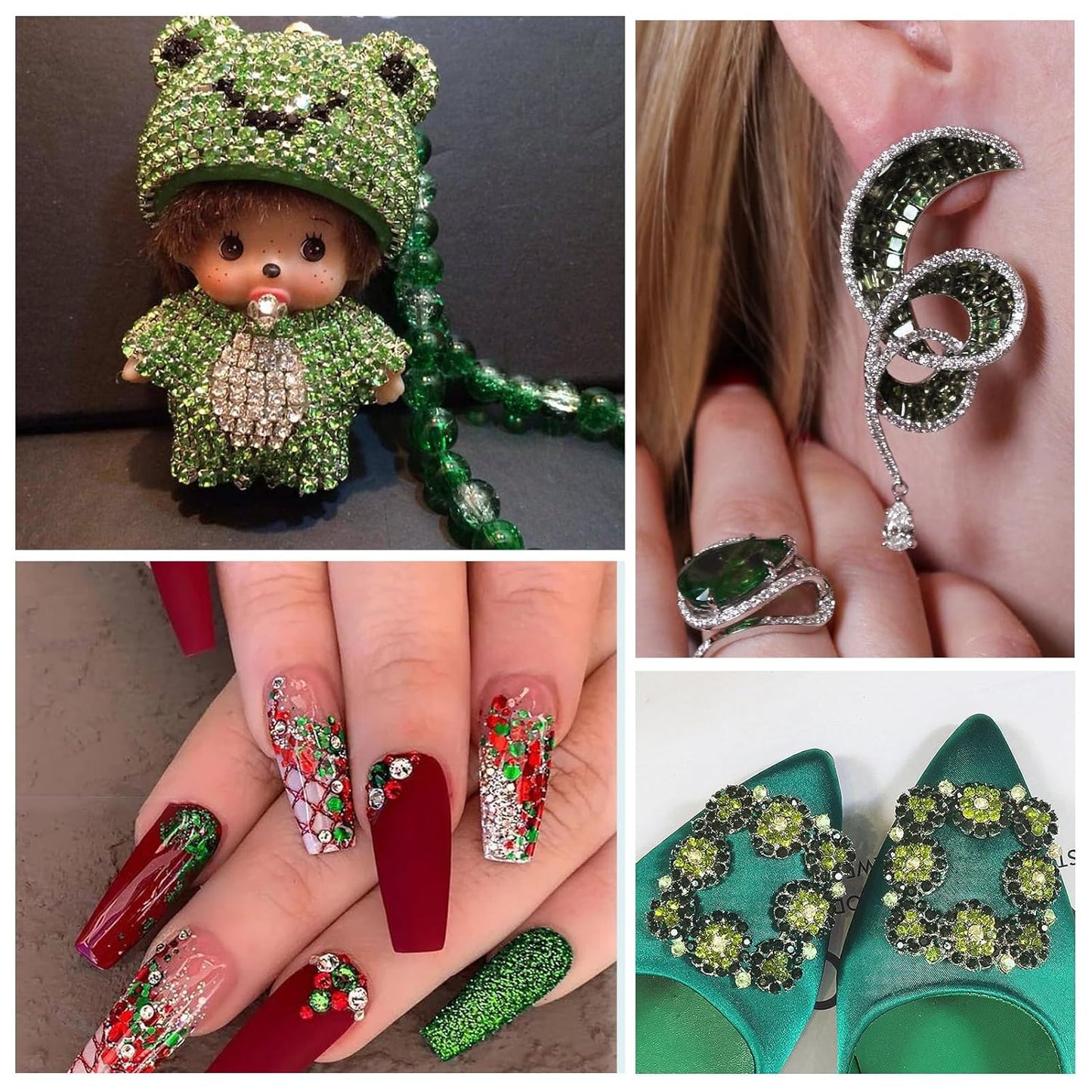 1440Pcs Light-green Ab Crystal Rhinestones,Glass Flatback Rhinestones Gemstones for Nail Face Makeup Art Crafts Clothes Decoration -(SS12,3.0mm,Light-green Ab)