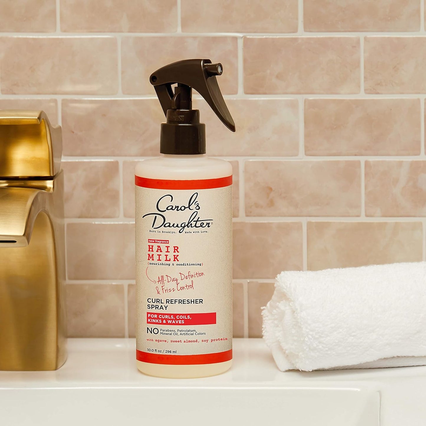 Carol's Daughter Hair Milk Curl Refresher Spray for Coils and Waves, with Agave, Sweet Almond and Wheat Protein, 10 fl oz