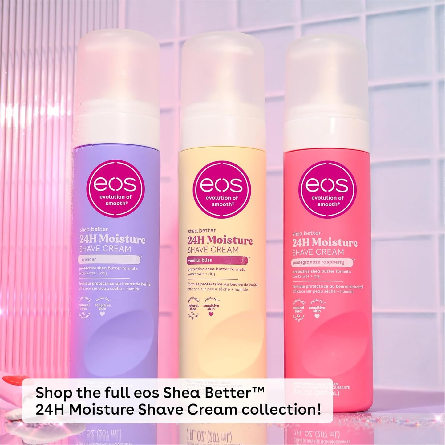 eos Shea Better Shave Cream- Lavender, Shea Butter Skincare, Shaving Cream for Women, 14 fl oz, 2-Pack