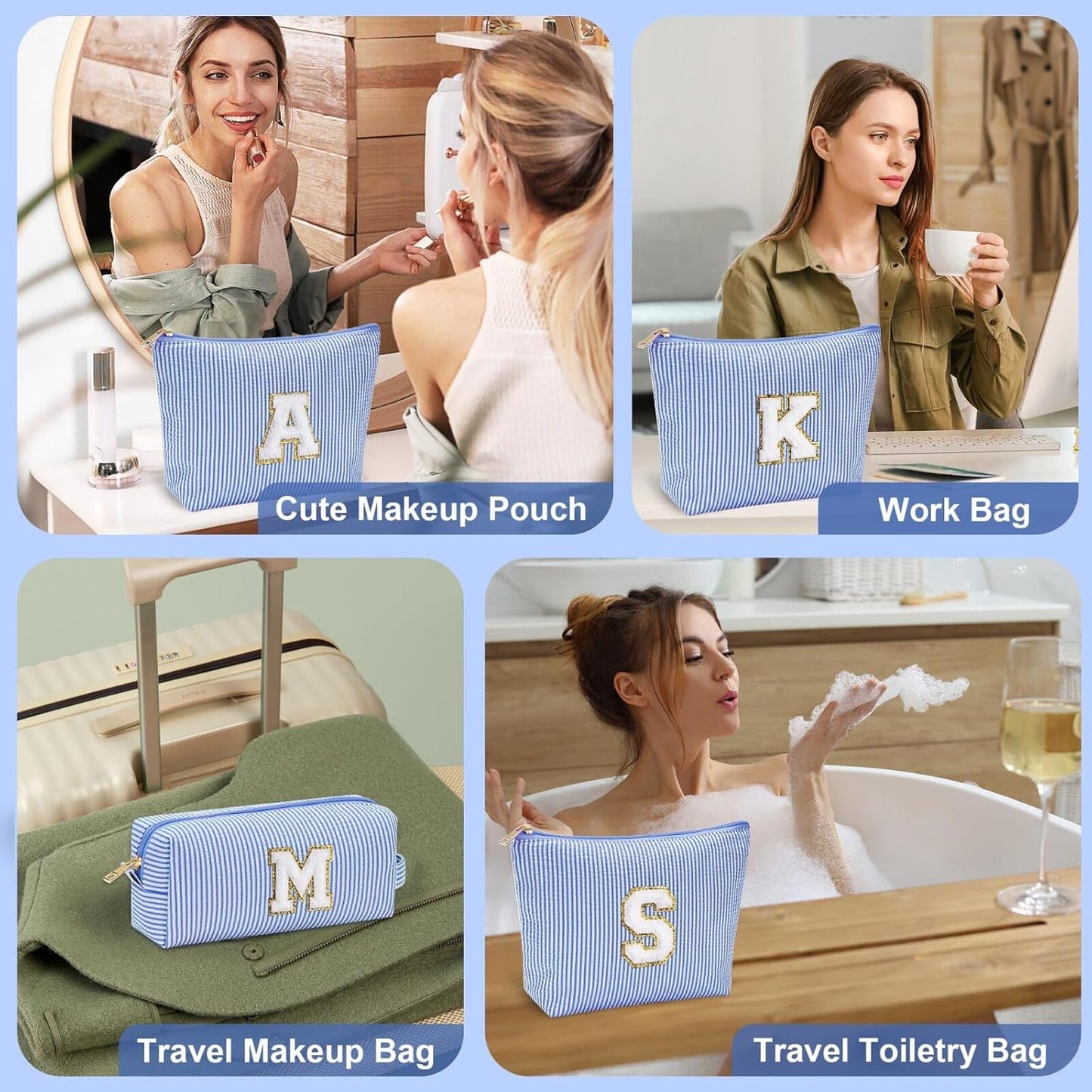 YOOLIFE Birthday Gifts for Women Her, Make Up Bag Pouch Cosmetic Travel Bag Bridesmaid Makeup Bag Toiletry Bag Wife Birthday Gifts Ideas Boss Day Gifts Wedding Gifts Daughter Gifts Hostess Gifts Z