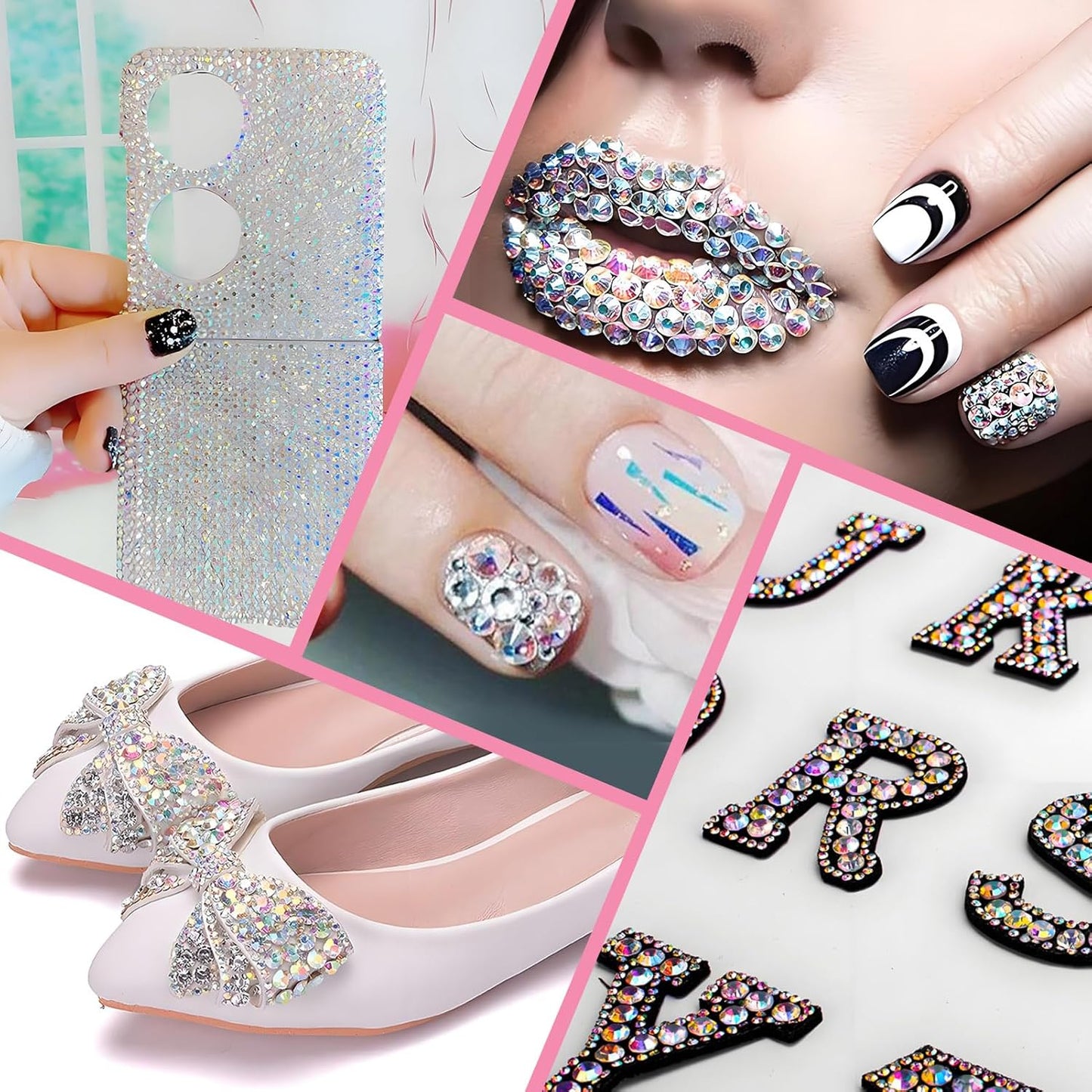 3000PCS SS10 Flatback Rhinestones | 12-Facet Diamond-Cut Glass Gems for Nail Art, Clothing, DIY Crafts |Glue-On Decoration Stones with Silver Backing(Transparent AB)