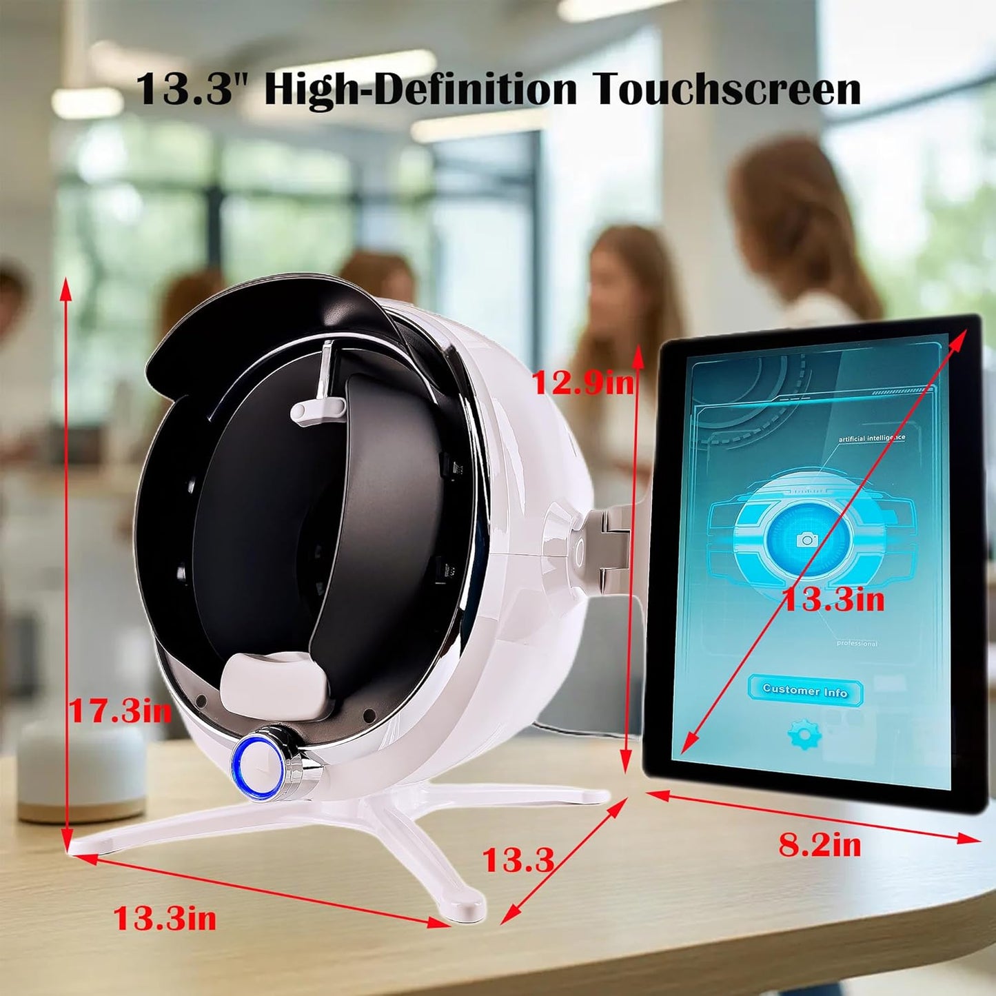 Skin Analysis Machine Professional Facial – AI Imaging 13.3-Inch, Facial Diagnostic Tool for Salons & Spa, Personalized Skin Insights