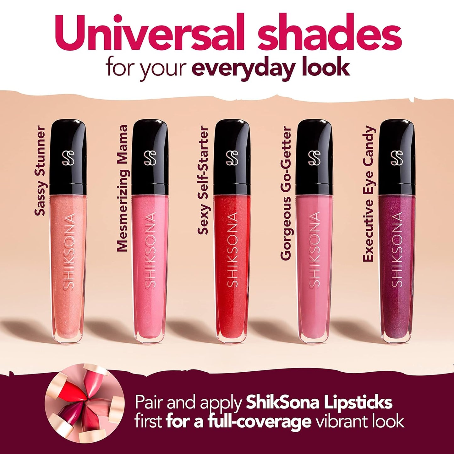 High Shine Lip Gloss | Hydrating, Vegan, High Pigment, Non-Sticky Lipgloss in a Timeless, Universal Color | Sexy Self-Starter (Candy Apple Red)