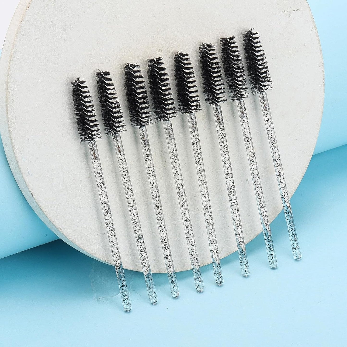 Tbestmax 800 Disposable Mascara Wands, Spoolies Brush for Eyelash Extensions, Crystal Black Spooly Eyelash Eyebrow Brushes Lash Wand Applicator Makeup Kits