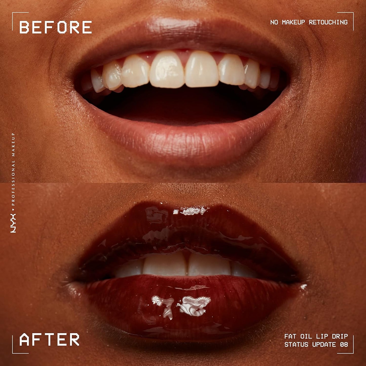 NYX PROFESSIONAL MAKEUP Fat Oil Lip Drip, Moisturizing Lip Oil Gloss, Vegan Tinted Formula, Up to 12 HR Hydration - Status Update (Rich Chocolate)