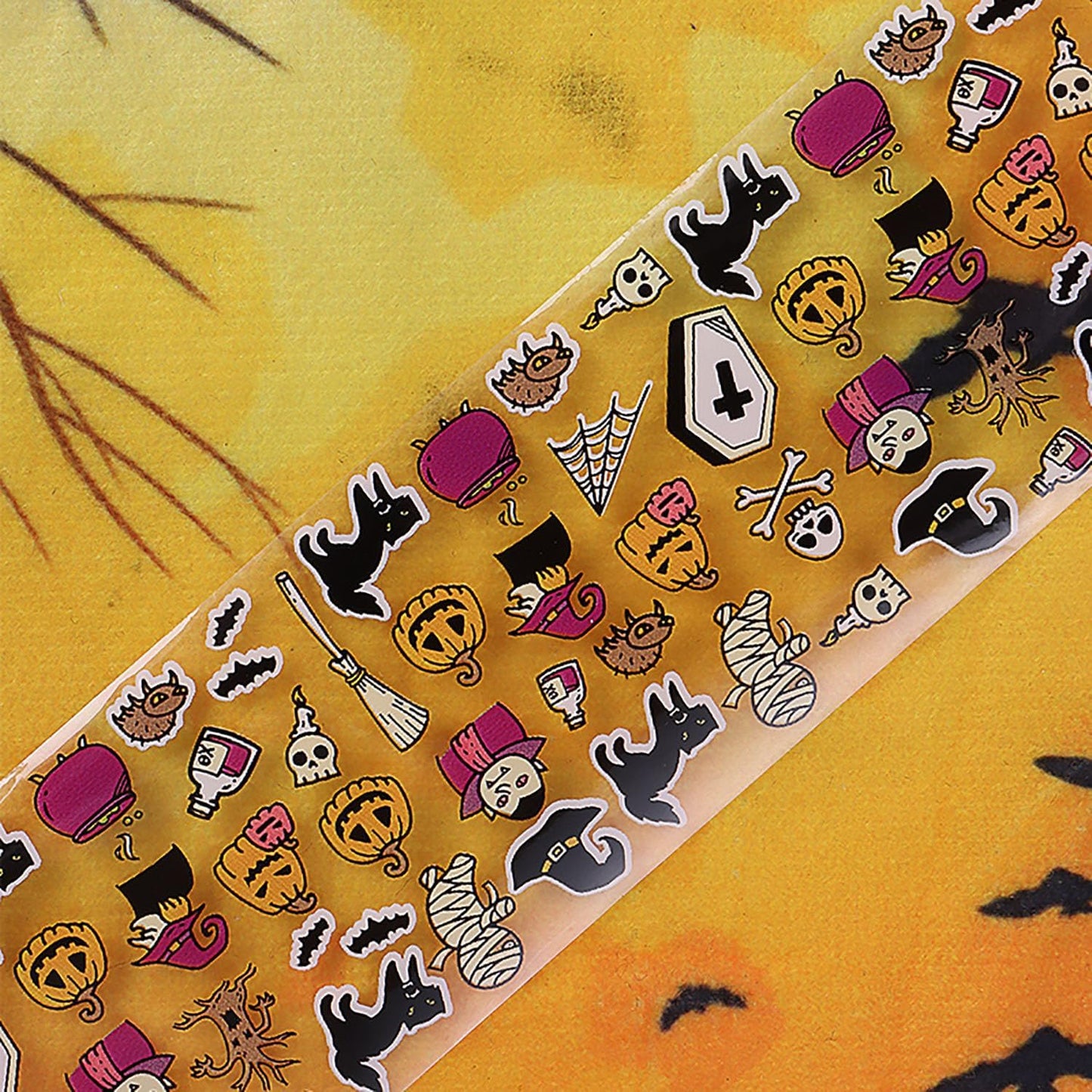 Halloween Nail Foils Transfer Nail Art Pumpkins Foils Nail Art Supplies 10PCS Halloween Ghost Black Cat Bat Spooky Nail Foil Transfer Stickers Starry Sky Paper Manicure Accessories for Women Girls