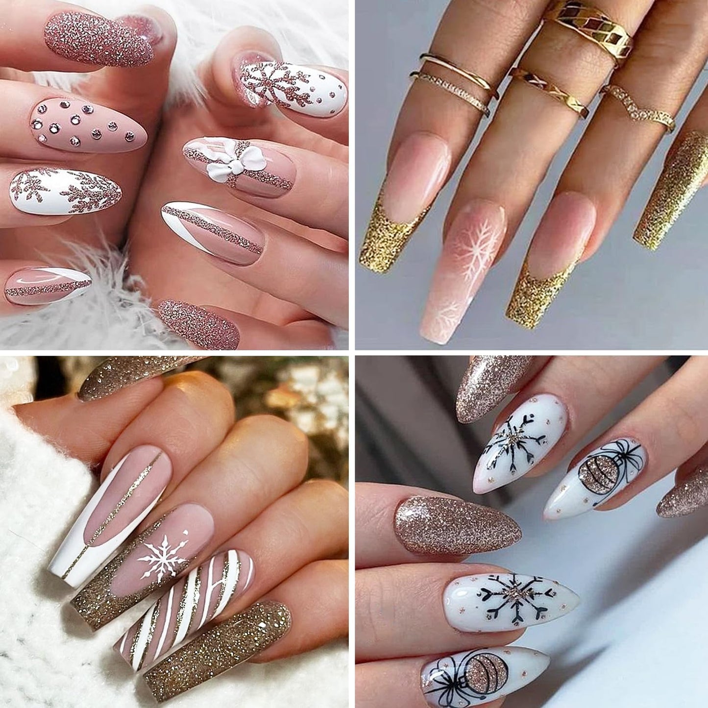 6 Colors Nail Glitter Set, White Gold Sugar Nail Glitter Candy Coat Powder, Sparkle Winter Sweater Design Manicure Decor