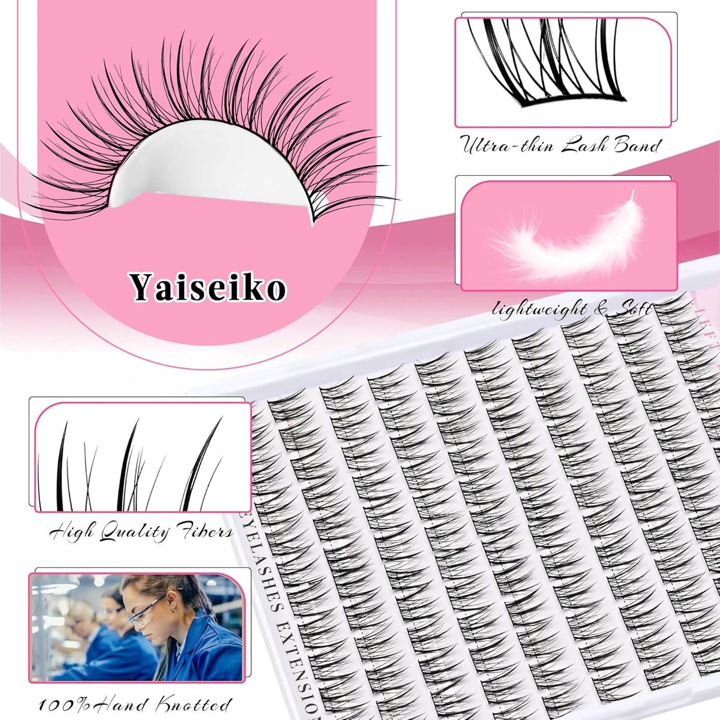 Natural Lash Clusters Wispy DIY Cluster Eyelash Extensions C Curl Individual Lashes 10-12mm Short Eyelash Clusters Manga Cluster Lashes 120pcs Lashes Clusters