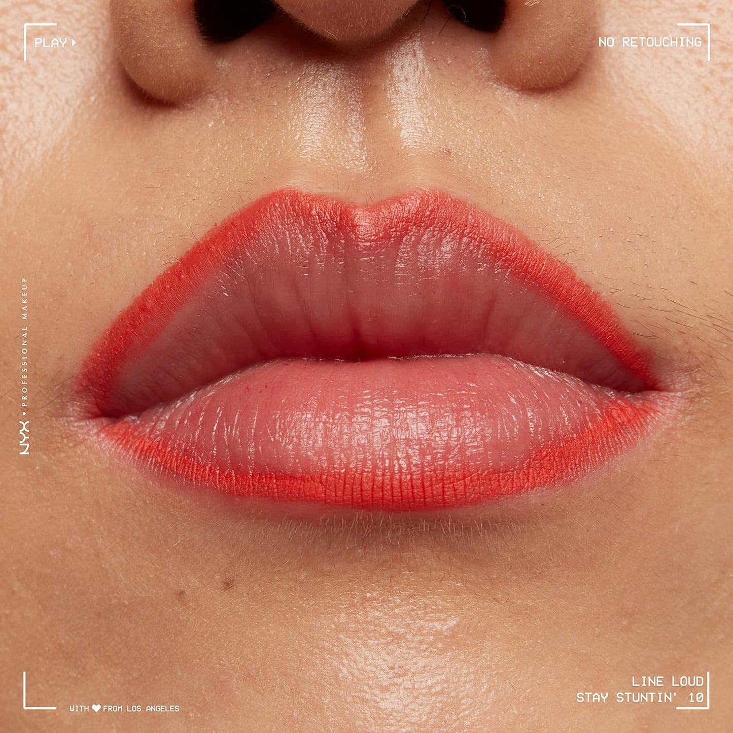 NYX PROFESSIONAL MAKEUP Line Loud Lip Liner, Longwear and Pigmented Lip Pencil with Jojoba Oil & Vitamin E - Stay Stuntin' (Midtone Bright Orange)