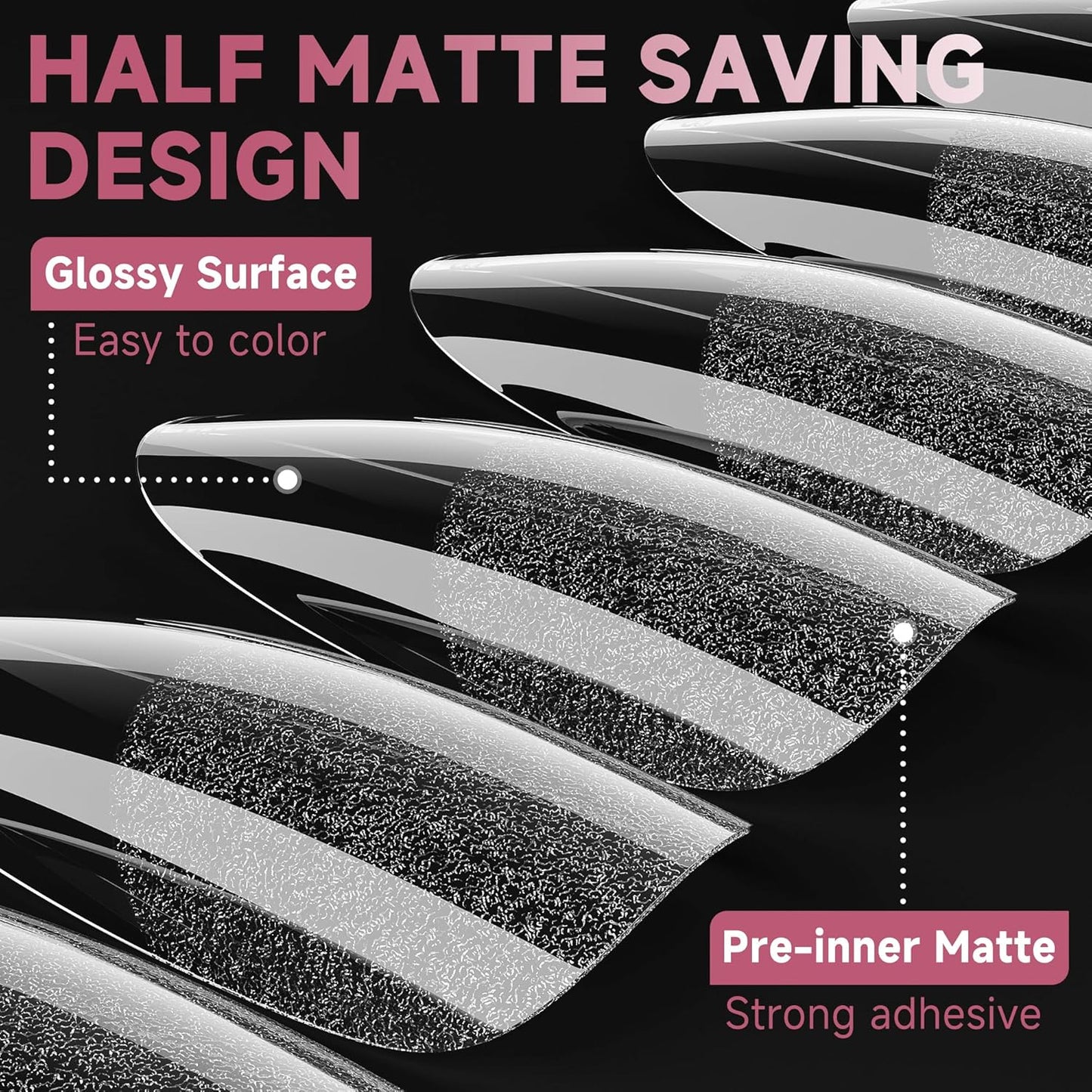 UNA GELLA Medium Almond Gel Nail Tips Half Matte 312pcs Almond Gel Nails No C Curve Clear False Fake Nails Effective Nail Extensions for DIY Art Salon-Level Press On Nails, 12 Sizes