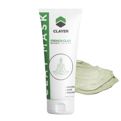 ACTIVE CLAY MASK - Ready-to-use HEALING Facial Mask & Body - HEAVY METAL FREE - 100% Natural - Blemishes, oily skin, detox, blackheads, pimples and more - 4 FL. OZ.