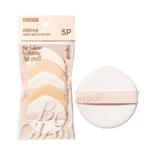 Espoir New Air Puff Volume 5ea| Flawless Face Makeup Fast and Easily | Makeup Sponge Applicator Air Cushion Powder Puff for Liquid Foundation, Cream, Concealer | Korean Base Makeup Tools