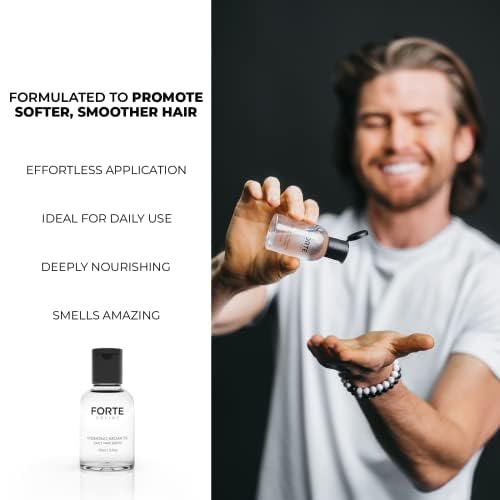 Alex Costa Hydrating Argan Oil Daily Hair Serum by Forte Series Sulfate Free Argan Hair Oil for Men Hair Serum for Dry Damaged Hair, for Styling Hair (75 ml / 2.5 oz)