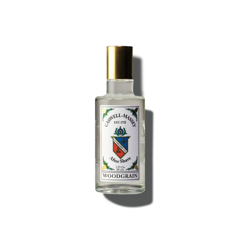 Caswell-Massey Woodgrain Sandalwood After Shave, Soothing Aftershave with Cedarwood, Clove & Musk, Made in USA, 3 Fl Oz