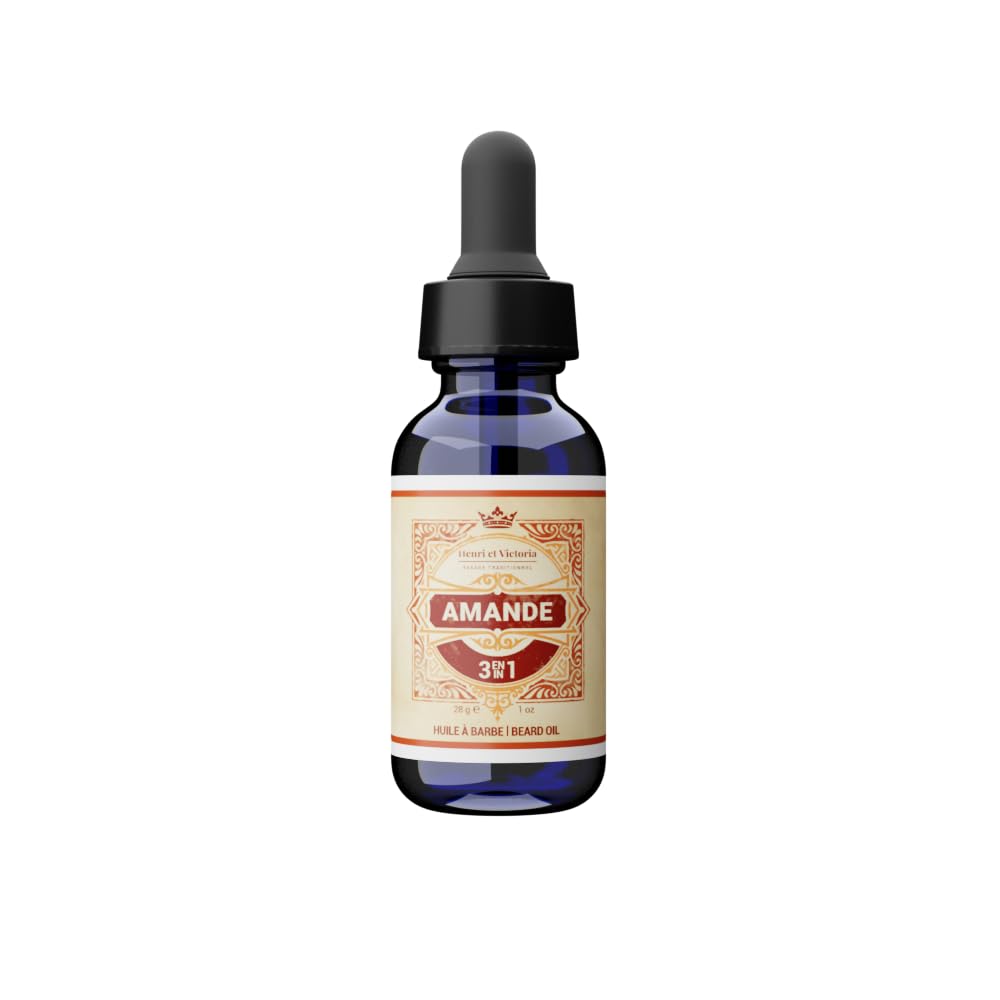 Beard Oil Amande Fragrance | Canadian Made by Skilled Artisan | Moisturizing, Non-Greasy, Natural Ingredients