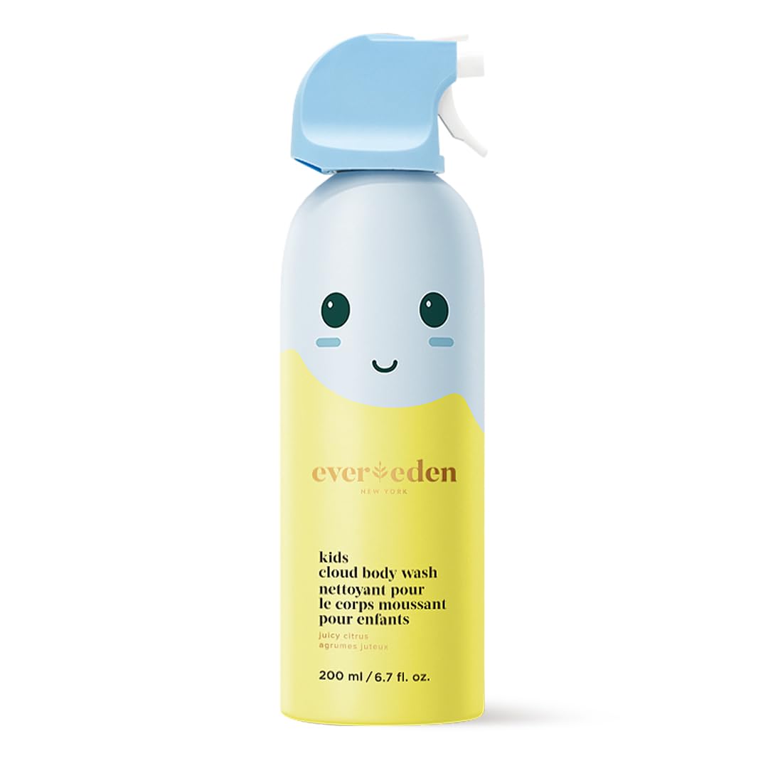Evereden Kids Foam Soap, Cloud Body Wash (6.7 fl. oz., Juicy Citrus): Spray, Shape & Splash: The Fun, Fluffy Foam That Makes Bath Time Playtime, Hydrating Foaming Bath Soap for Sensitive Skin