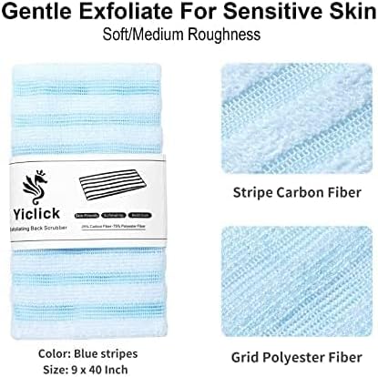 Yiclick 2pcs Back Scrubber for Shower Bath ，Exfoliating Body Scrubber, Body Exfoliator Loofah Luffa Sponge Net Rag Back Washer