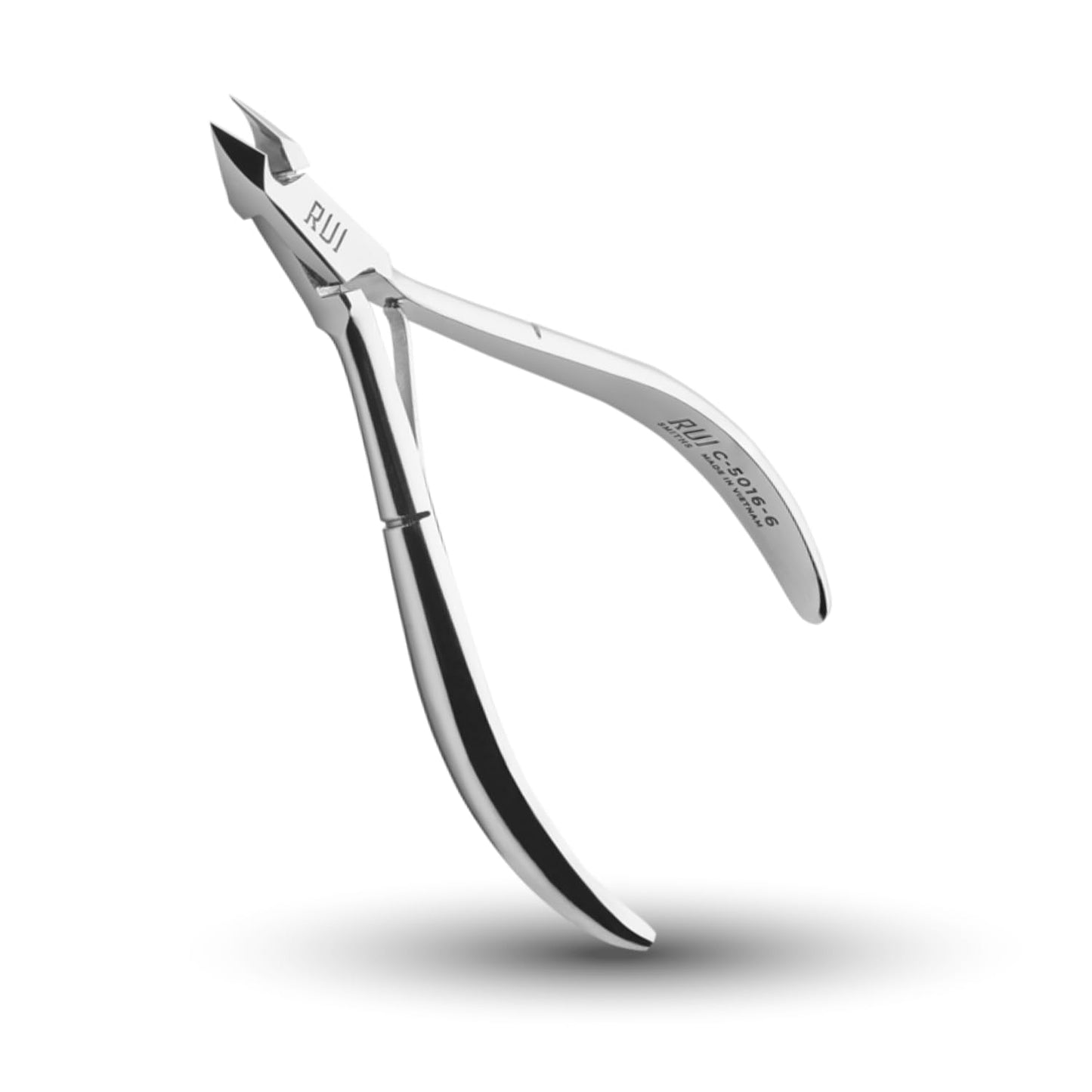 Rui Smiths Carbon Steel Cuticle Nippers - Professional Carbon Steel French Handle - 6mm Jaw, Single Spring