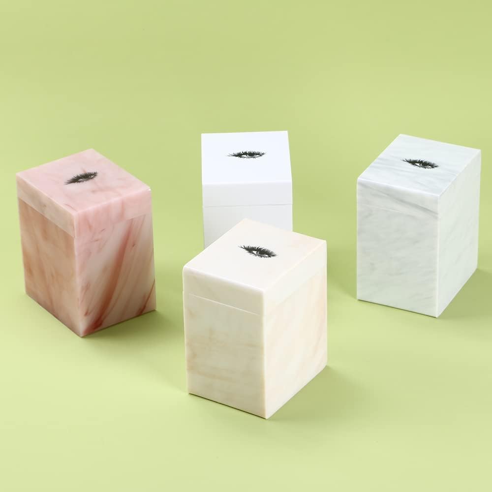 5 Layers Acrylic Eyelash Storage Box, Makeup Eyelashes Extension Close-Packed Display with 5 Pallets, Grafting False Eyelashes Glue Pallet Holder Display Organizer (5 Layers White)