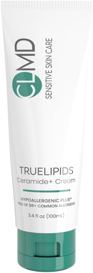 CLMD TrueLipids Ceramide+ Cream – Deep Moisturizing Barrier Support for Sensitive Skin – Hydrates and Soothes – Hypoallergenic, Nourishing, and Dermatologist-Tested – 3.4 fl oz