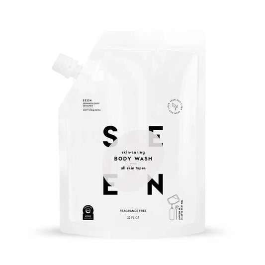 SEEN Body Wash Eco-Refill, Fragrance Free - Non-Comedogenic & Non-Irritating Body Wash- Dermatologist-Developed - Safe for Sensitive, Eczema & Acne Prone Skin