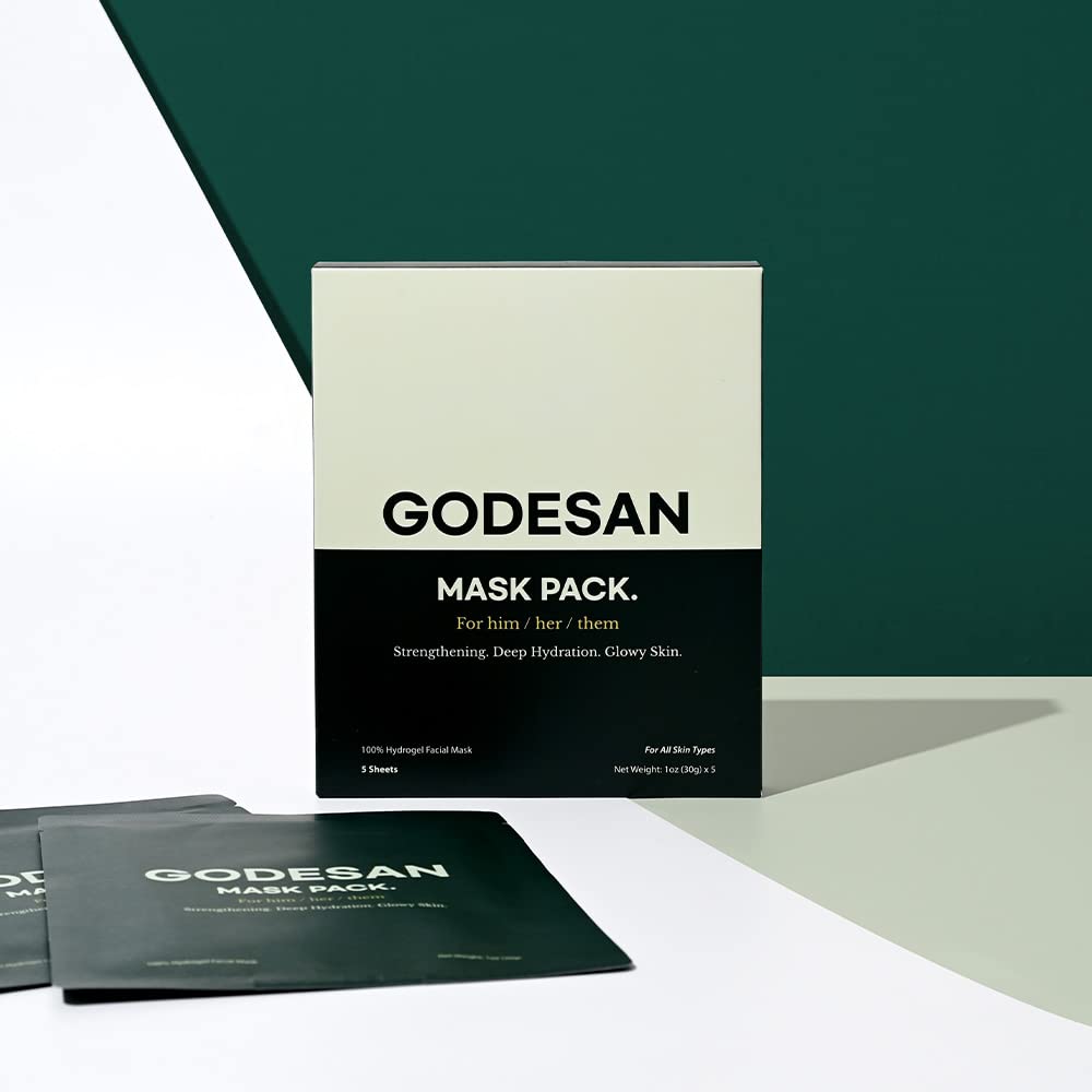 Hydrogel Face Mask Pack 5pcs - Rich Collagen, Deep Moisture, Ginseng, Tea Tree, Hyaluronic, Overnight Mask, All skin type