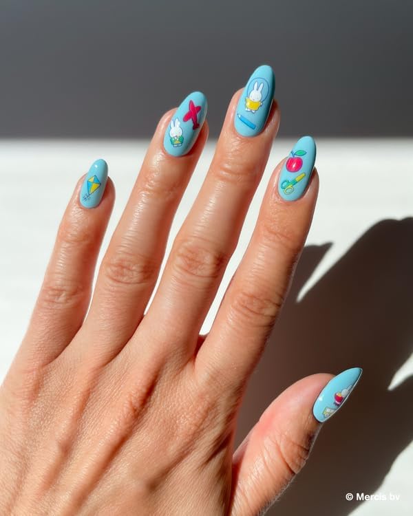 Miffy at School Nail Stickers - Lightweight & Easy-to-Apply Nail Art with Trendy Design - Durable & Long-Lasting Nail Stickers for Women, Ideal for DIY Manicures & Salon-Quality Nails