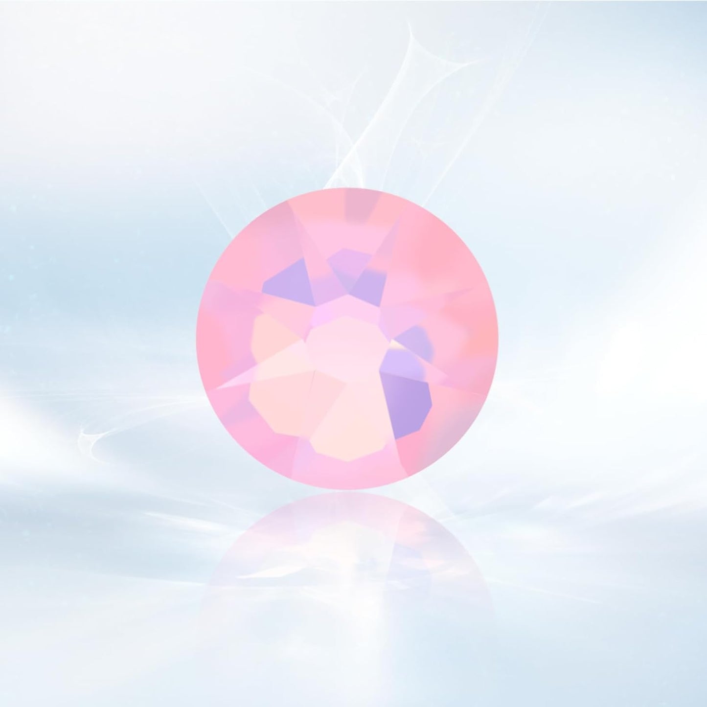 Novani Pink Opal Rhinestones 288pcs Flat Back Round Rhinestone Style 2088 Sparkly Crystal Gemstones for Nail Art and Crafting SS30,6.4-6.6mm