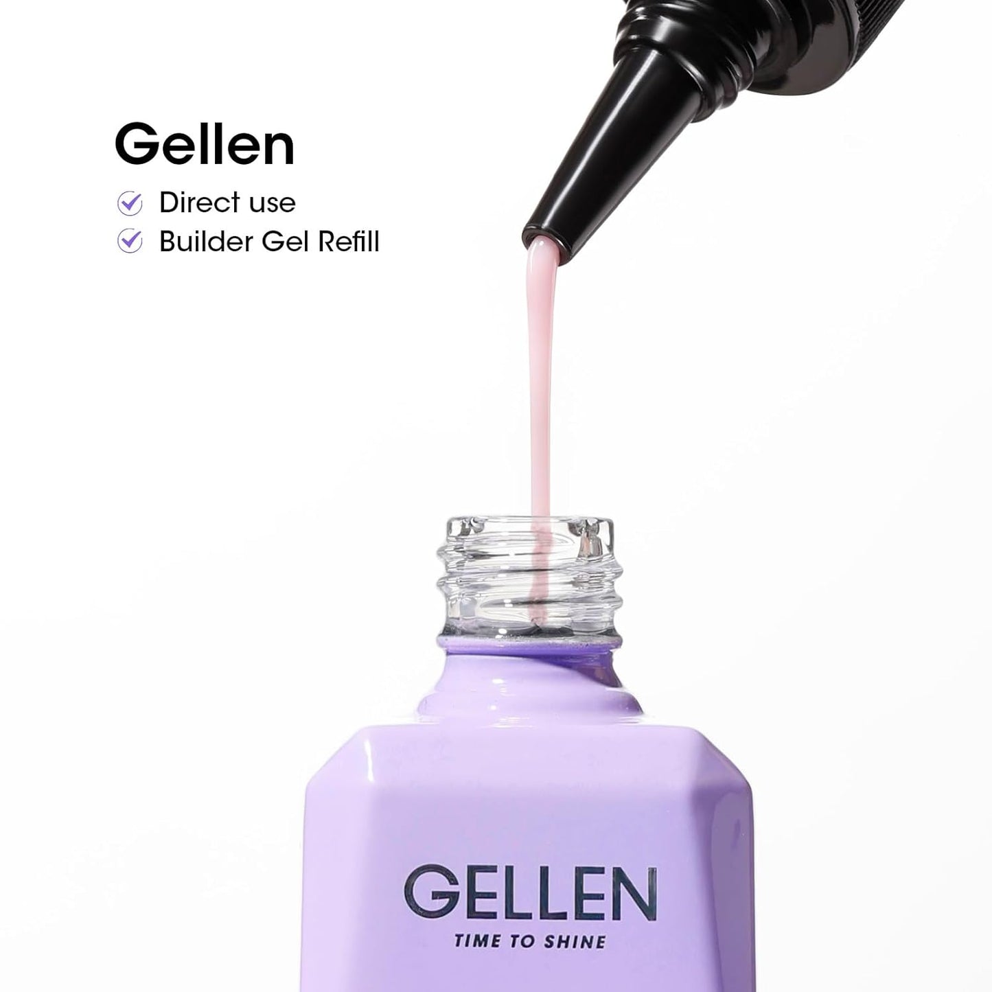 GELLEN 100ml Builder Gel for Nails Nude, Pink Strengthener Gel Color Hard Builder, Nail Apex Building Soak off Long Lasting U V Nail Gel