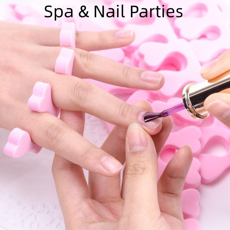 200pcs Sponge Toe Separators Pedicure Set for Nail Polish- Premium Nail Art Painting and Polishing Tool Kit, 4 Funy Color