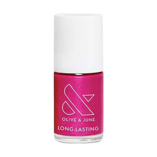 Olive & June Long Lasting Nail Polish | Plump Gel-Like Finish No Lamp Needed | Lasts up to 10 days | Salon-Quality at Home | 15-Free, Vegan Cruelty-Free Chip-Resistant | Lily Blooms Shimmering Magenta