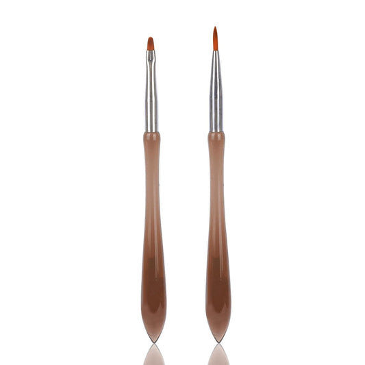 2pcs Nail Design Brushes, Professional Versatile Nail Drawing Pens Acrylic Paint Brushes Tools for Painting Flowers Leaves Petals Fine Line and Intricate Art Designs