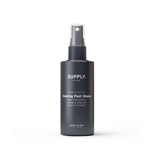 SUPPLY Healing Post Shave- Fragrance Free After Shave- Alcohol- Free Soothing Formula for Men- Nourishes, Soothes and Boost Cell Repair- for Sensitive and Acne-Prone Skin- 2 oz. Bottle