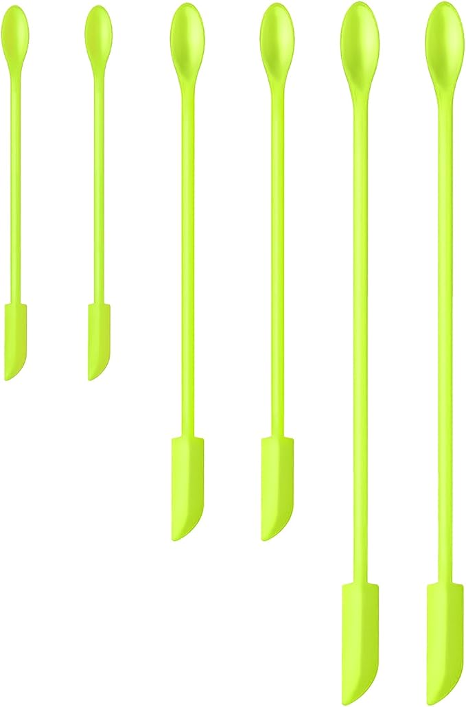 Silicone Spatula Set (6Pcs) - Mini Scraper Tool for Beauty & Food （Reach Every Last Drop - Multi-Size Spatulas for Makeup Jars, Lotion Bottles & Kitchen Containers）