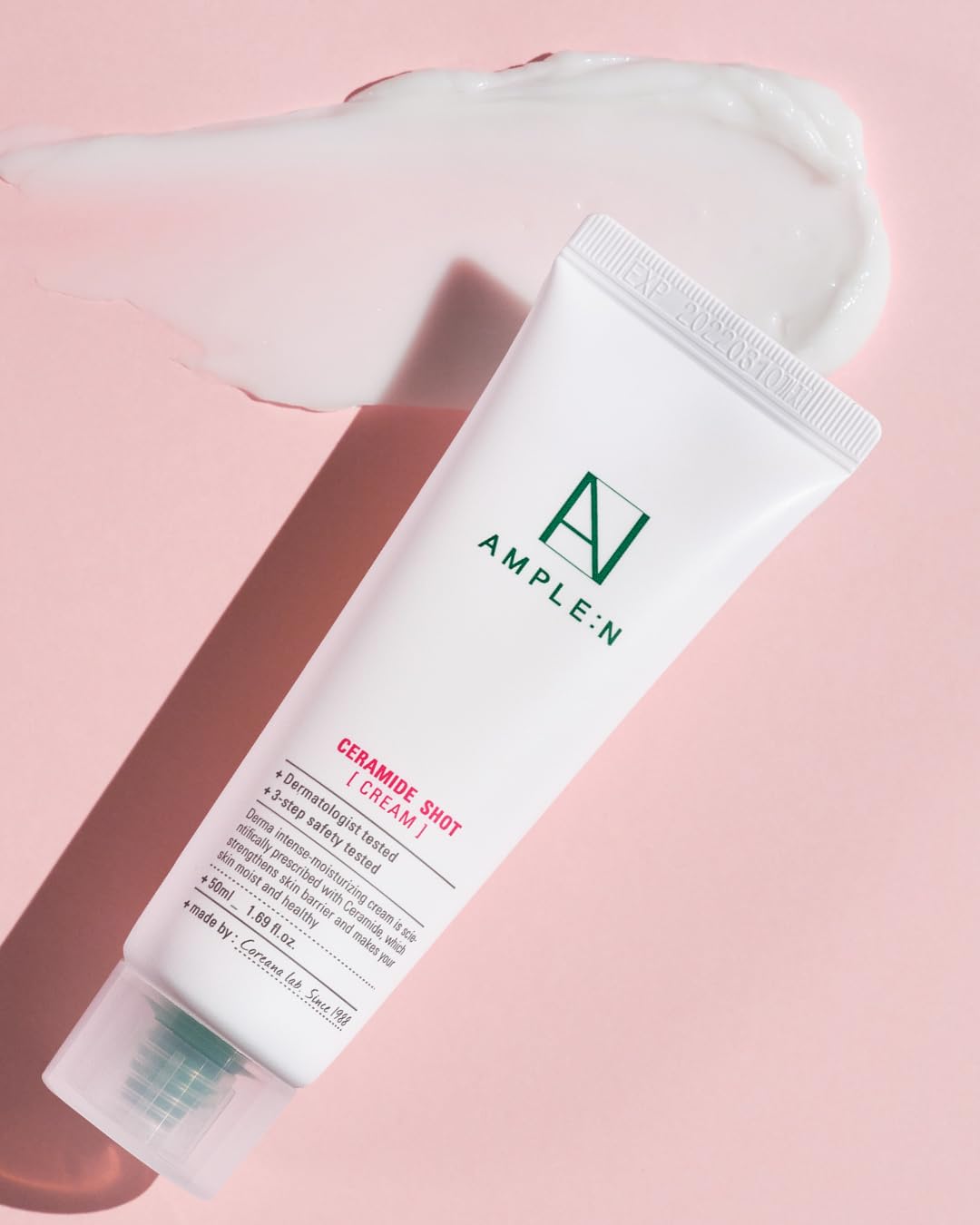 CORÉANA AMPLE:N Ceramide Shot Cream - Hydrating Moisturizer Unscented for Dry and Sensitive Skin – Strengthening Skin Barrier – Skin Repair Cream for Rough Skin,1.69 oz.