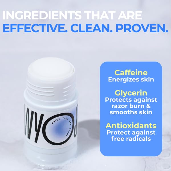 WYOS Shaving Cream Stick, 2 Pack, Shaving Soap Bar, Shave Stick, Travel Shaving Cream, Leak & Mess Free, Hydrating Smooth Lather, Sensitive Skin, Travel Size, Clean Formula, Sulfate & Paraben Free