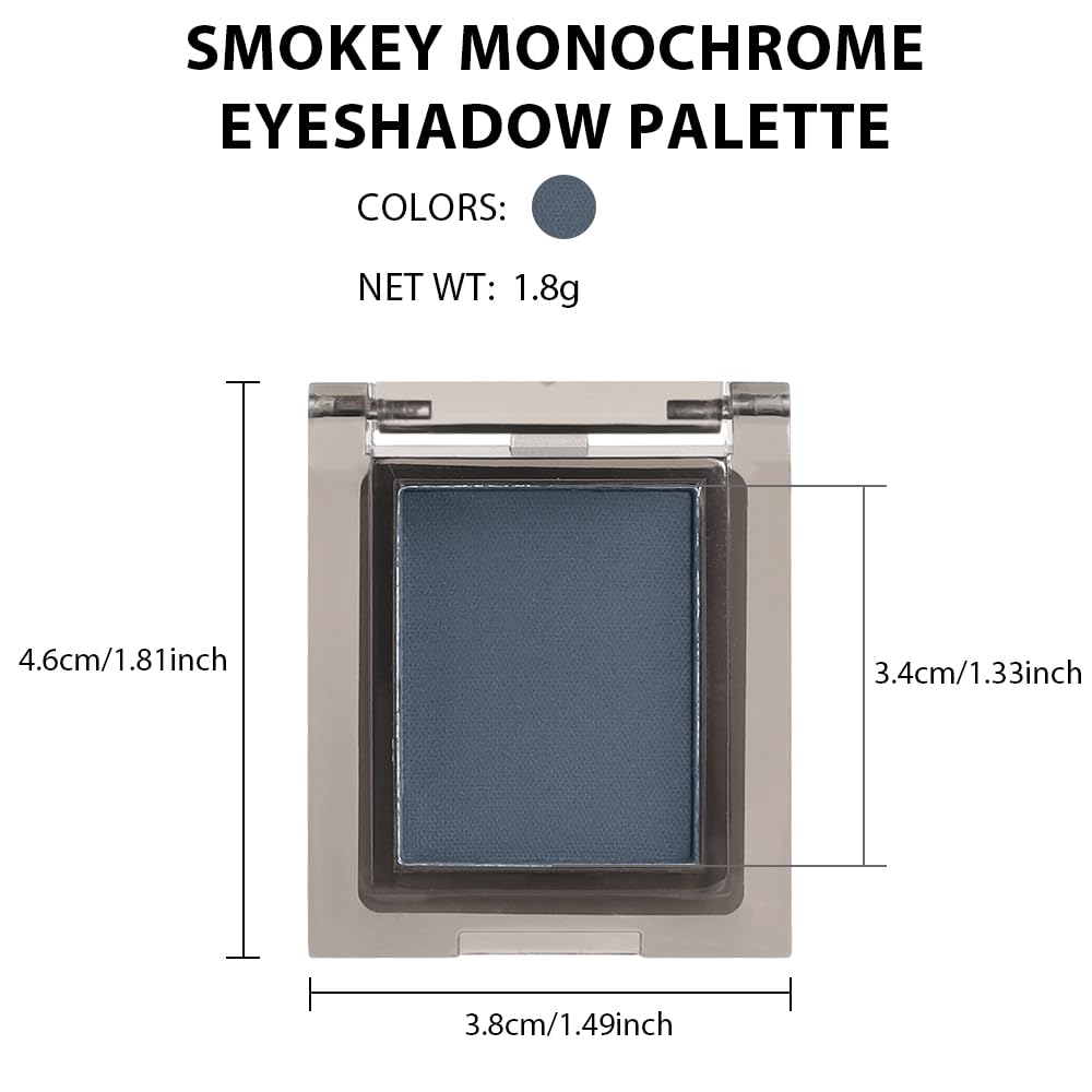 Single Nude Grey Matte Eyeshadow,Monochrome Eye Shadow,Apply Makeup Easily,Matte Pressed Powder Single Eyeshadow,24 Hour Eye Makeup Longwear Waterproof
