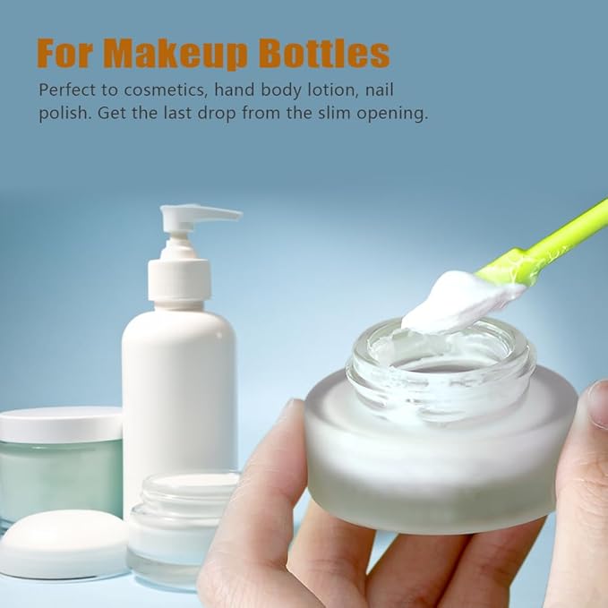 Silicone Spatula Set (6Pcs) - Mini Scraper Tool for Beauty & Food （Reach Every Last Drop - Multi-Size Spatulas for Makeup Jars, Lotion Bottles & Kitchen Containers）