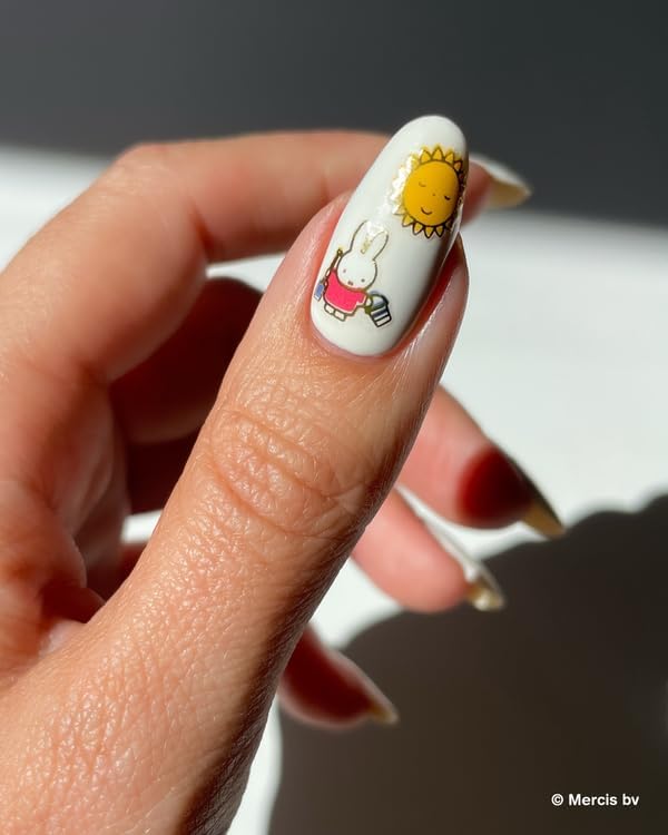 Miffy at the Seaside Nail Stickers - Lightweight & Easy-to-Apply Nail Art with Trendy Design - Durable & Long-Lasting Nail Stickers for Women, Ideal for DIY Manicures & Salon-Quality Nails