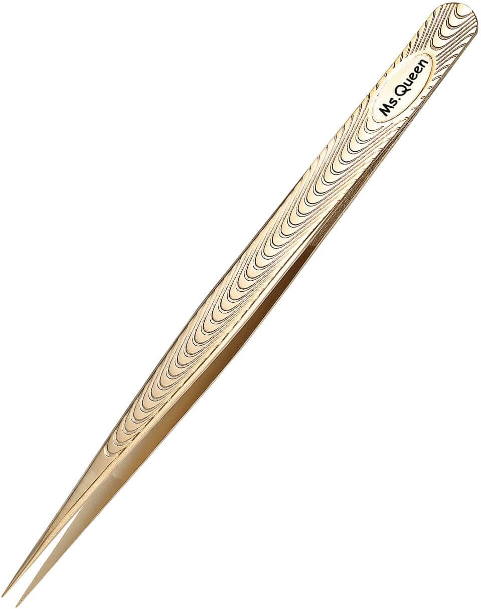Ms.Queen Straight Tweezers for Eyelash Extensions-Precision Lashing Tweezers for Individual Volume Lashes Extensions