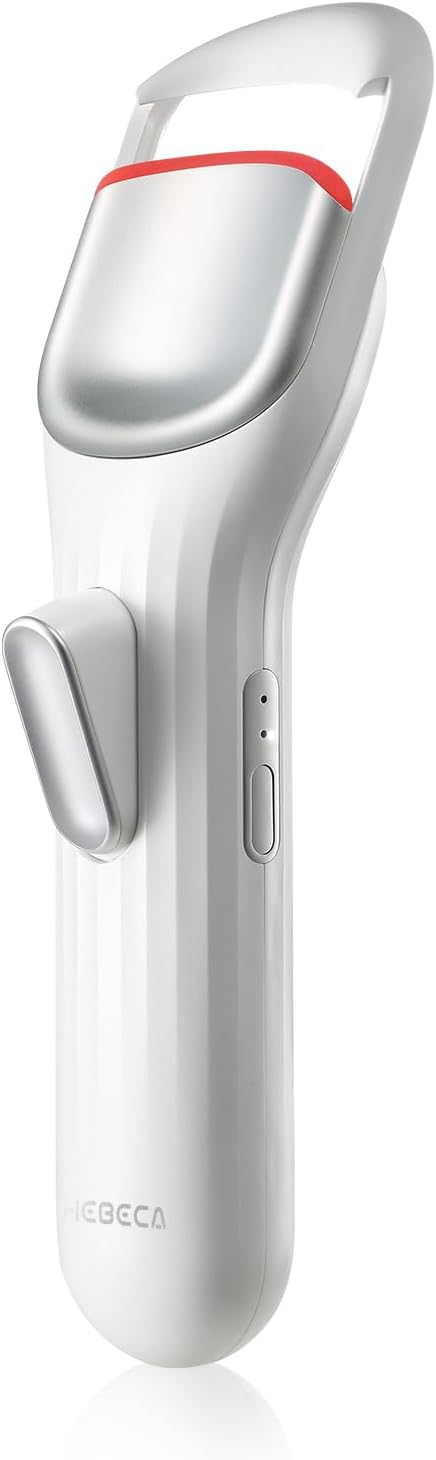 Heated Eyelash Curler Professional - Eye Lashes Curler with Innovative Heating Silicone, Electric Eyelashes Curler with 600mAh Rechargeable Battery EC4001 (White)