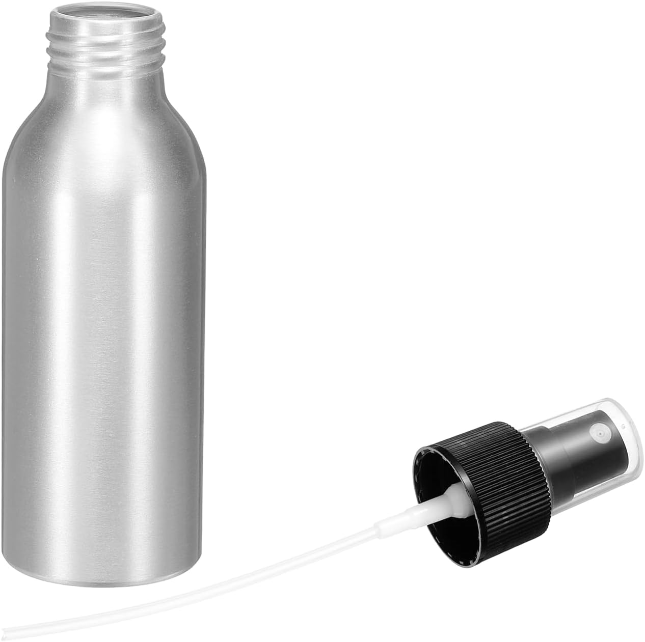 HARFINGTON Aluminum Fine Mist Spray Bottles 100ml/3.4oz Metal Small Liquid Alcohol Refillable Travel Container with Black Plastic Nozzle Cap for Perfume Skincare Cosmetic Storage Bottle