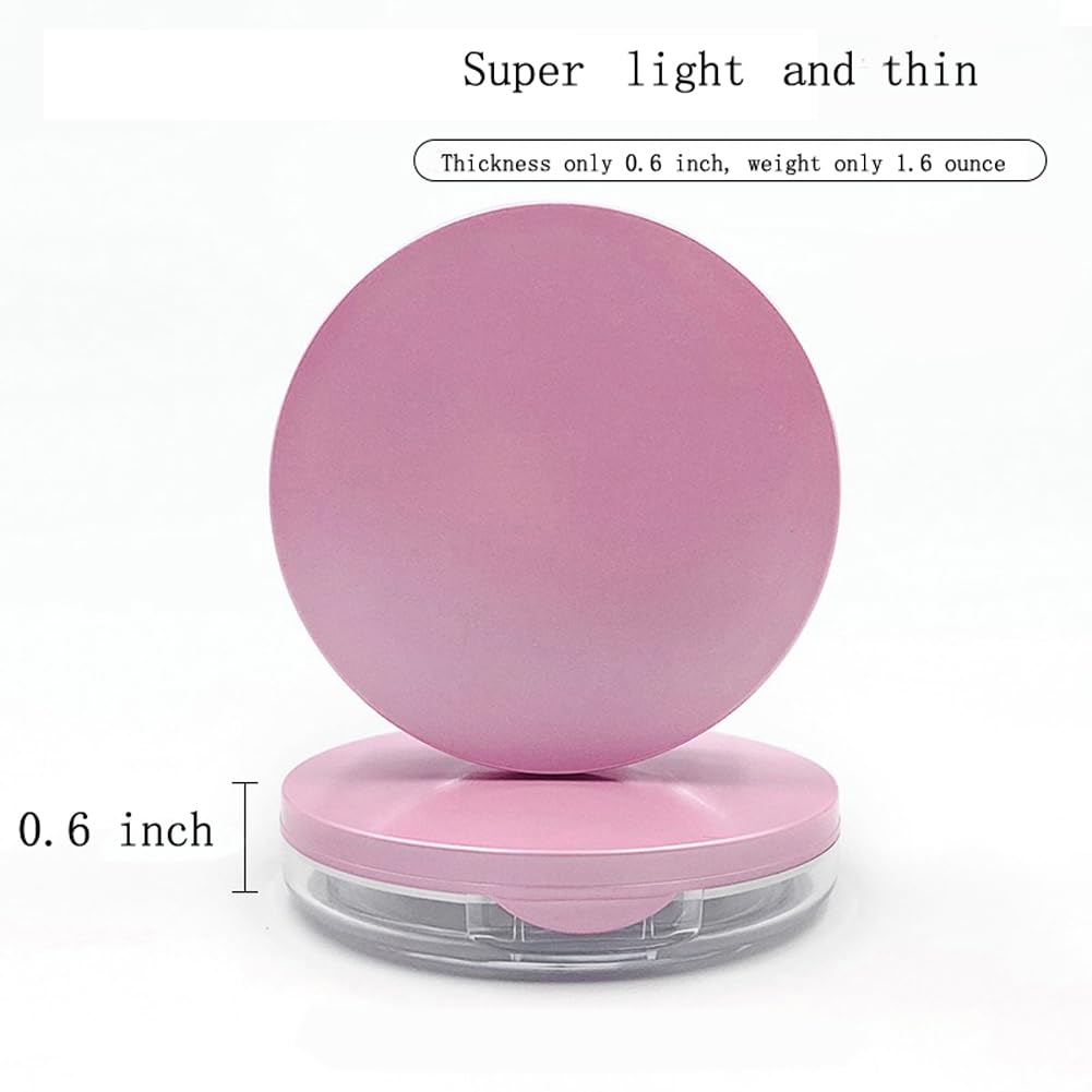 Empty Plastic Loose Powder Compact Container with Velvet Powder puff Mirror and Elasticated Net Sifter,Empty Reusable Powder box, 5g Portable DIY Makeup Powder case