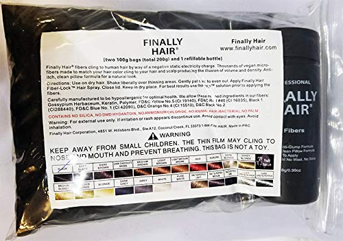 Hair Building Fibers 200 Grams 7 Oz. With Bottle By Finally Hair 50g*4 (Light Salt and Pepper (light brown & grey special formula))